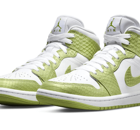 Nike Sko Air Jordan 1 Mid Grøn Python